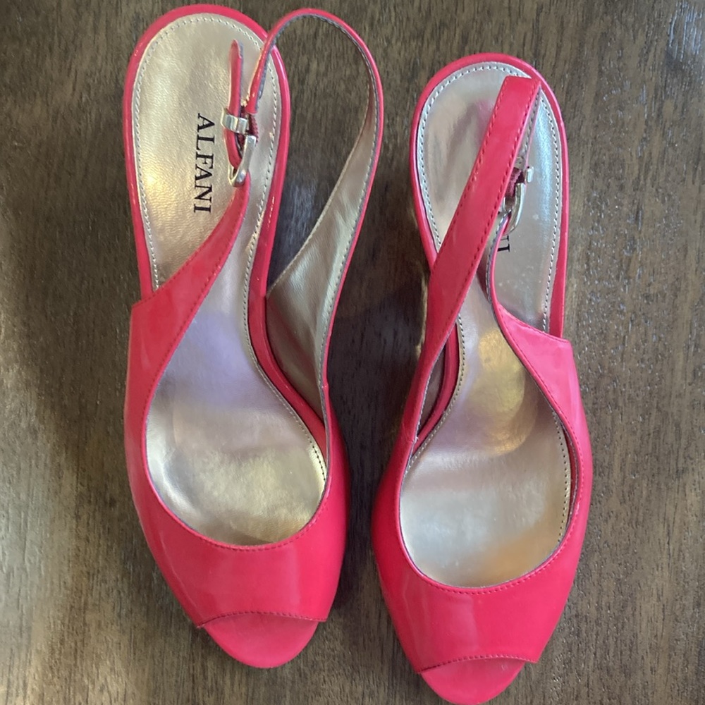 Alfani Bess Sling-Back Open Toe Wedge Heel Pumps   Size 7.5 - Picture 2 of 9